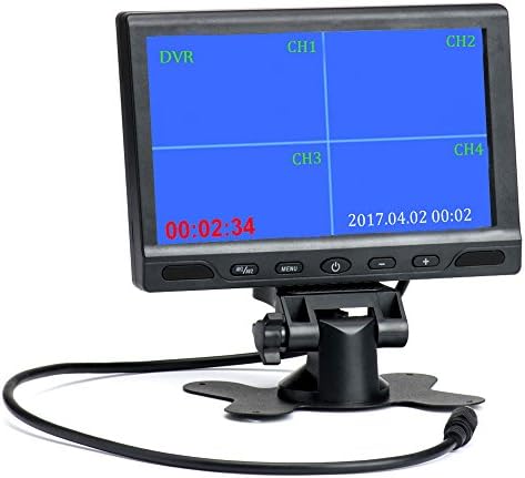 Camecho Car Backup Monitor 7 Inch Full Color Split Quad TFT Display For Car Driving Video Recording Support 32GB /64GB TF Card