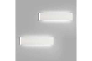Mille Lucciole Applique da parete Interno 24W Lampada da Parete Moderno 2880LM Applique LED 6500K Bianco Freddo Lampada da Parete LED 41CM Lampada a Muro Per Soggiorno Camera da Letto【2 Pezzi Bianco】