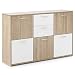 Produktbild FineBuy Design Sideboard FB52730 Anrichte 115 x 77 x 30 cm Sonoma/Weiß | Kommode mit 2 Schubladen | Highboard Skandinavisch | Schubladenkommode mit 5 Türen | Kleiner Schrank Modern