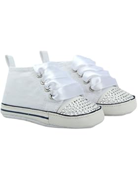 Converse Style Babyschuhe für den Kinderwagen mit Kristallen und Bändern