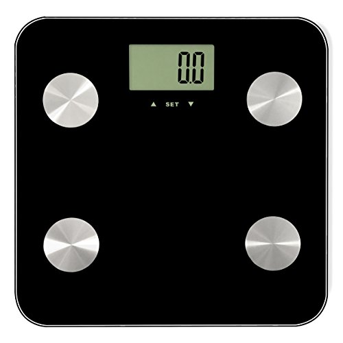 Home Treats High Accuracy Black Bathroom Scale with Body Fat, Hydration, Muscle Mass, Bone Mass Function and Smart Step On Technology by Home Treats