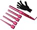 CoFashion Women Professional Automatic 5-in-1 Curling Wand Tongs Quick Heating Time-Saving 180?-210? Ceramic Tourmaline Barrels Salon Studio Hair Styler Tools Curling Iron Set Crimping Iron with Free Heat Resistant Gloves Best Birthday Mother Gift(Red)