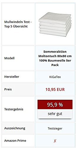 Moltontuch 80×80 cm 100% Baumwolle 5er Pack hergestellt nach Ökotex 100 - 2