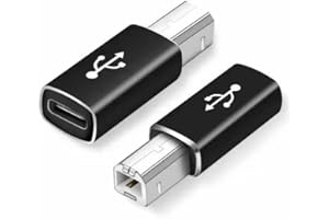 LA BRODÉE USB C Female to Printer Male Adapter (2-Pack), USB Type C to USB B Convert Connector Support Data Sync Compatible with Brother HP Canon Lexmark Epson Dell Xerox Samsung etc and Piano DAC