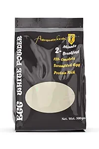 Adequate Foods Egg White Powder 500 gm (Pack of 1) | 2 min breakfast | 125 Omelets