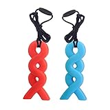 PAKET BEINHALTEN: Enthalten Sie 2 Stück Kaukette, 1 rote und 1 blaue. Sie sind alle mit einem Abreißverschluss versehen