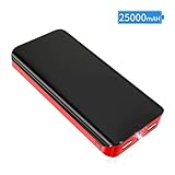 Batterie Externe 25000mAh GRDE Haute Capacité Power Bank Portable Chargeur 2 Ports USB avec Ultra Lumineux LED Torche et 4 Lumière Indicateur Puissance, Pour Smartphones Tablettes et USB Devices