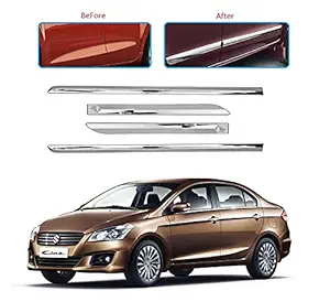 Auto_Smart_Look Car Door Side Beading Chrome for Maruti Ciaz