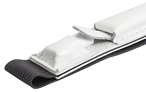 StilGut Pencil-Halter für Apple 12,9″ iPad Pro aus echtem Leder mit Lightning-Adapter-Fach. Stift-Halterung zur sicheren Aufbewahrung des Apple Pens, Weiß - 2