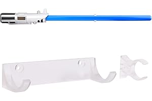 LEKUSHA Horizontal Lightsaber Wall Mount Holder Light Saber Display Rack Hook Stand, Compatible for Any Lightsaber, Clear Pack of 1