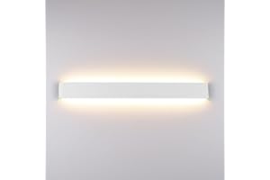 Klighten Lámparas de Pared Led Interior 91cm, 30W Aplique de Pared Arriba Abajo Moderna, Luz de Pared de Aluminio para Salas, Escalera, Dormitorios, Pasillos, 3000 Lumen, Blanco Cálido 3000K, Blanco