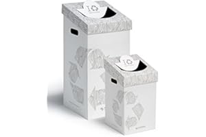 MATTIUSSI ECOLOGIA Cart-One 70 Litri: Contenitore in Cartone per la Raccolta differenziata (5 Pezzi, Bianco)