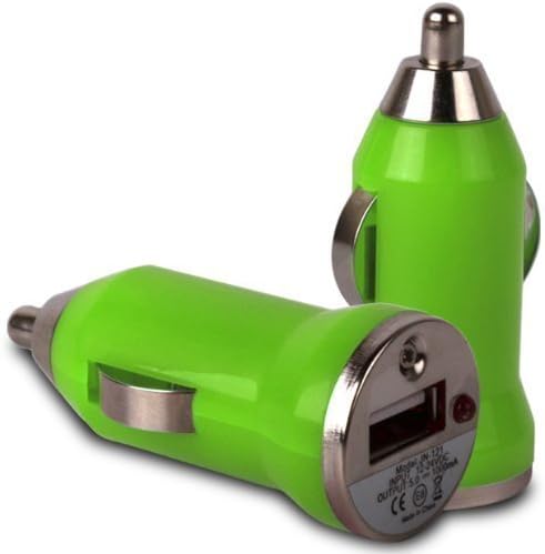 CNL GREEN IN-CAR BULLET USB CHARGER ADAPTER FOR THE HTC DELUXE MOBILE PHONE
