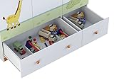 Polini Kids Kinder Kleiderschrank Basic Jungle 3-türig weiß orange mit Motiven, 1188-1 - 3