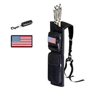 PODSKVER Arrow Quiver - Adjustable Youth Quiver Holder for Adults, with Fingerguard Hip Back Quivers for Arrows Bow Practicing Target Shooting (CAMO)?