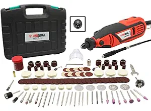 UniQual 110pcs Rotary Tool 32000 RPM with Universal Keyless Chuck & Safety Shield for Cutting, Drilling, Sanding, Polishing, DIY Projects with 6 Months Warranty