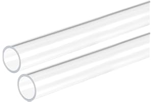 DMiotech 2pcs 18mm x 22mm 12" Transparent Acrylique Tuyau Rigide Plastique Tube pour Aquarium Tuyau Eau, Eau Système Refroidisement, Plomberie