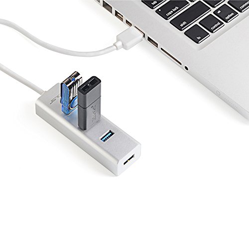 JSVER USB 3.0 Hub 4 Port in Unibody Aluminium Silber mit eingebautem Kabel (30cm) für Mac, iMac, MacBook und PC - 7