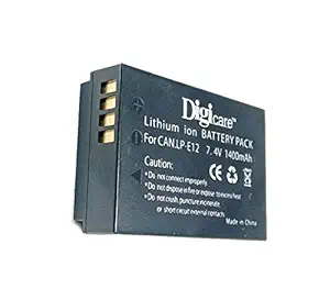 Digicare Camera battery LPE-12 1400 mah for Can EOS M, M2, M10, M50, M100, 100D, Kiss M, Kiss X7, Rebel SL1, Power Shot SX70