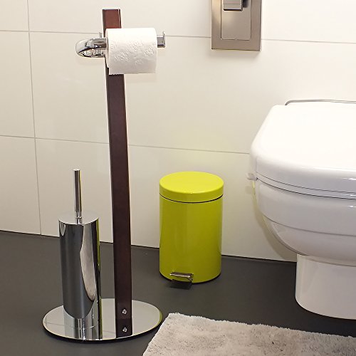 Kela 20813, WC-Bürstenbehälter und Papierhalterung, Toilettengarnitur, Holz/Edelstahl, Antares, 71cm, Walnuss - 6