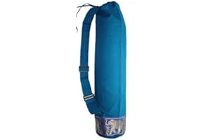Yoga United MAT BAG | 100% Cotton Elephant Design | Fit Most Size Mat to carry Bag- ocean green