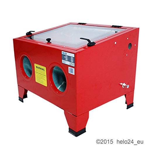 HELO 90 Liter Sandstrahlkabine Sandstrahler mit Luftstrahlpistole - 4