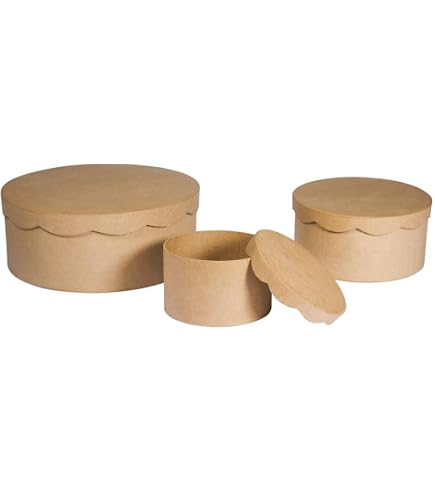 Set Di 3 Cappelliere Tonde In Velluto Grigio Per Composizioni Floreali E Regali - Con Fodera In Plastica Rimovibile - Dimensioni Variabili - 6