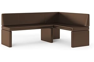 ‎GREKPOL GREKPOL Eckbank Olga Küchenbank Sitzecke Kunstleder pflegeleicht (Braun rechts, 128x168cm)