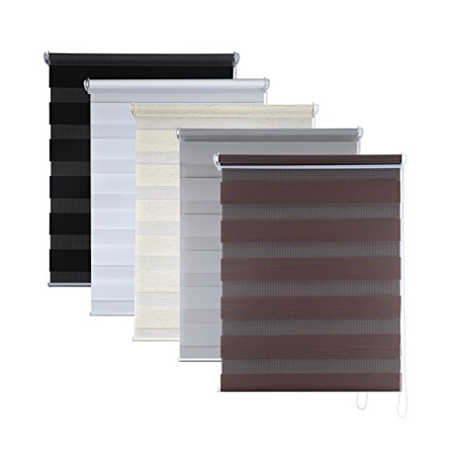 SHINY HOME® 90 x 150cm Duo-Rollo Klemmfix ohne Bohren Doppelrollo mit Klemmträger Weiß - 9