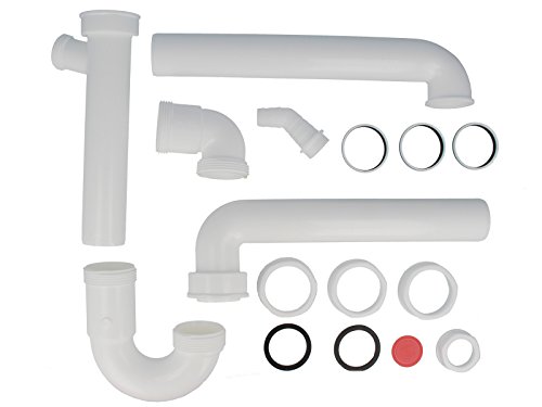 tecuro Raumsparer -Spülen Siphon Küchen Geruchsverschluß mit Wandrohr Ø 40 mm NEU - 2