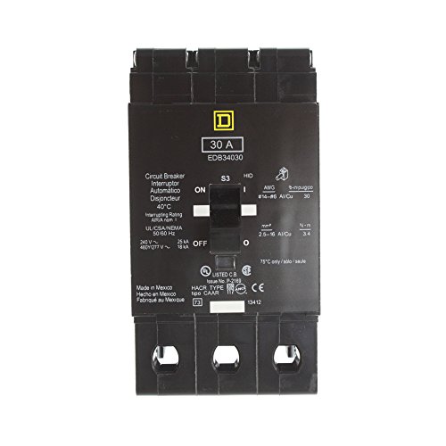 SCHNEIDER ELECTRIC EDB34030 Miniature Circuit Breaker Trip Switch 480Y277-Volt 30-Amp Electrical Box