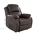 Produktbild Fernsehsessel mit Vibrationsmassage Kunstleder braun Wärmefunktion und Fernbedienung