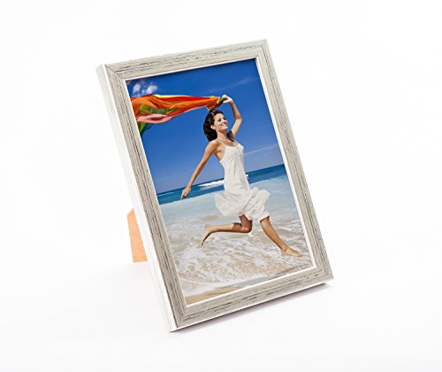 Holz Fotogalerie für 10 Fotos 13×18 cm – 3d 1002 Bilderrahmen Bildergalerie Fotocollage Rahmenfarbe Silber und Schwarz - 3