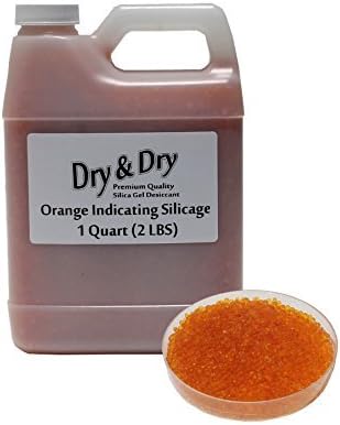 1 Quart Orange Premium Desiccant Indicating Silica Gel Beads - 2 LBS Reusable by DRY&amp;DRY