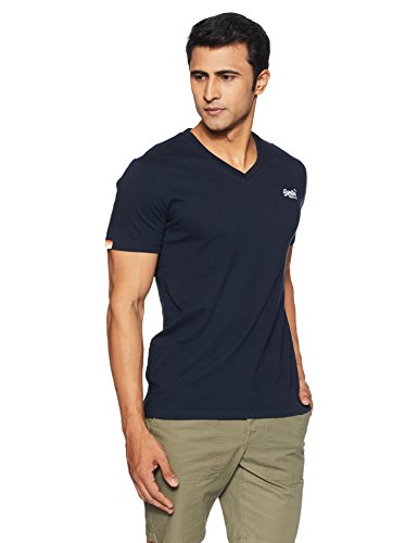 Superdry Herren T-Shirt Orange Label Vintage Emb Vee T, Blau (Eclipse Navy98T), L Superdry Herren T-Shirt Orange Label Vintage Emb Vee T, Blau (Eclipse Navy98T), L
