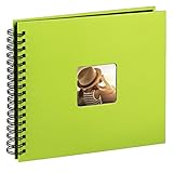 Álbum para archivar fotos Hama Fine Art Fotos (50 páginas Negras, álbum con Espiral, 28 x 24 cm, Compartimento para Insertar Foto), Kiwi Verde