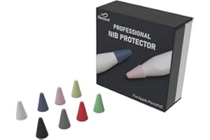 Penoval 8 szt. Silikonowa stalówka/końcówka ochronna do rysowania bezgłośna, kompatybilna z Apple Pencil 1/2, Penowalny rysik do iPada, zamiennik antypoślizgowej stalówki do pisania, ochraniacz na końcówki (mieszany kolor)