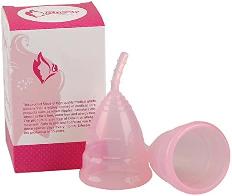 Menstrual Cup - Best Alternative Protection to Tampons and Cloth Sanitary Napkins - 100% Safe Medical Grade Soft Smooth Silicone (Large Size, Blue)