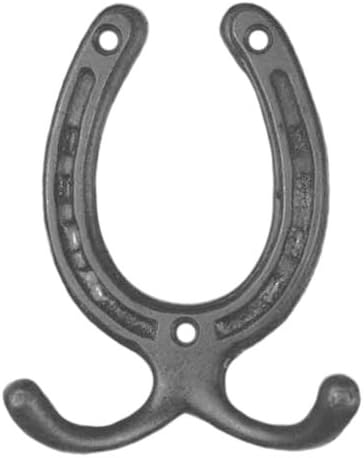 Antique Iron Traditional Horseshoe Double Coat and Robe Hook 100mm