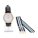 THINKPOSITIVE Damen Herren Uhr Analog mit Armband Leder und Cordora