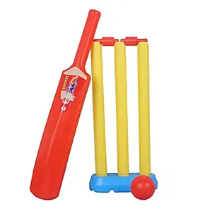 Plastic 20-20 Cricket kit for Kids Cricket Set of 3-6 Year Boys Bat & Ball Set Playing Outdoor and Indoor Sports Game Toy Best Birthday Gift