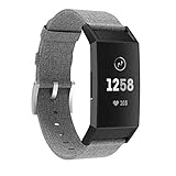 BZLine für Fitbit Charge 3 Watch Armband, Luxus Gewebte Leinwand Einstellbar Armband Strap Band Ersatz Uhrenarmband für Fitbit Charge 3