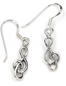 Notenschlüssel Ohrschmuck Violinschlüssel Ohrhänger Musiker Schmuck Ohrschmuck 925 Silber Schmuck, Länge mit Hänger...