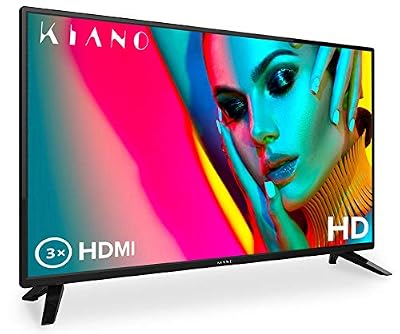 Kiano Slim TV 32" Pouces [80 cm, Triple Tuner, DVB-T2, CI, CI+] Lecteur Multimédia Via Port USB Téléviseur 32 Pouces (PVR, Dolby Audio, Triple HDMI, 8.5 ms, LED, Direct LED, HD) Classe énergétique A