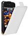Produktbild mumbi PREMIUM Leder Flip Case iPhone 4 / 4S Tasche weiss