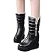 Produktbild Stiefel Damen, LANSKIRT Schneestiefel Damen Herbst Winter Lacing Kurzschaft Warm Gefüttert Stiefel Stiefeletten Schneestiefel Outdoor Biker Boots