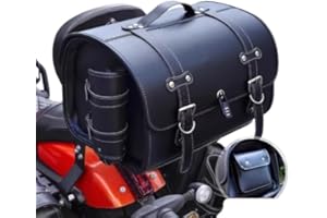 ZHSDMB Sacoche Moto pour Harley Davidson Custom 1200, Sacoche Arrière de Moto, Étanche, pour Toutes Saisons, Coffre De Rangement pour Coffre De Voyage, Grande Capacité,A-Black