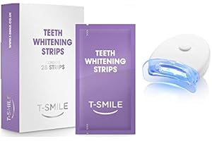T Smile: 28 Professional Home Teeth Whitening Strips Bleaching Whiter White-Strips Fast-Acting Teeth Whitening Kit Formulated by UK Dentists