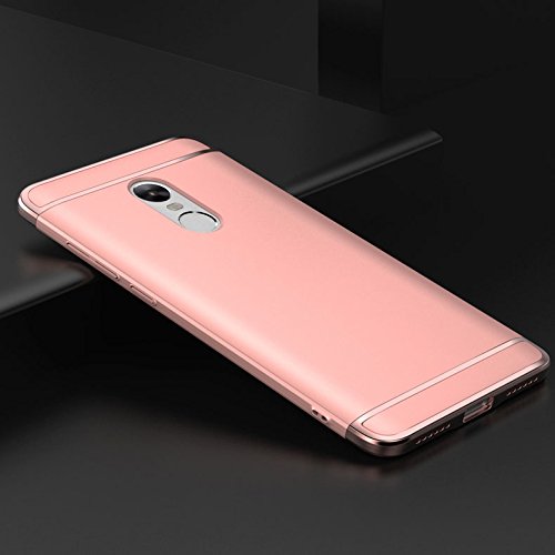 fundai Xiaomi Redmi Note 4X cover   Leathlux Ultra Delgado Anti-Ara  azos Protecci  n Duro Carcasa Enchapado protectora de parachoques trasero 3 En 1 case para Xiaomi Redmi Note 4X 5 5   Oro Rosa 