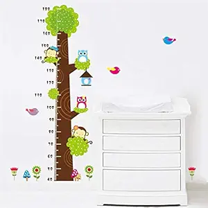 Gadgets wrap Wall Stickers for Kids Rooms owl Monkey Flower Tree Growth Chart Wall Art Home Decorations Animal Stickers Cartoon Wall Decals